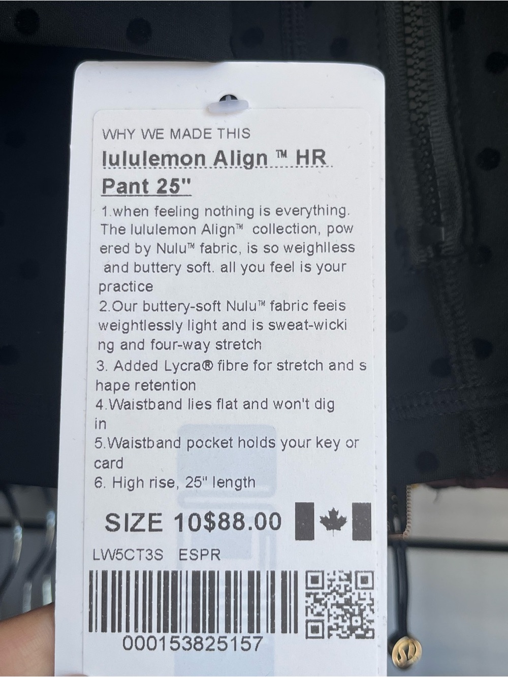 Lululemon set Black Polka Dot Lightweight Jacket and leggings s m l align Canada - Picture 3 of 3